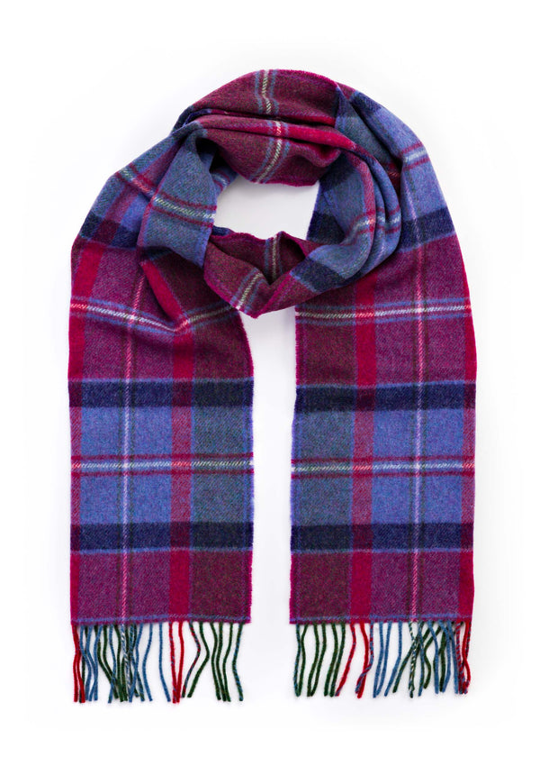 John Hanly Lambswool Scarf | Raspberry Red Lavender