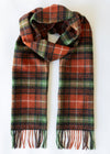John Hanly Long Scarf | Rust Orange Green Charcoal Check