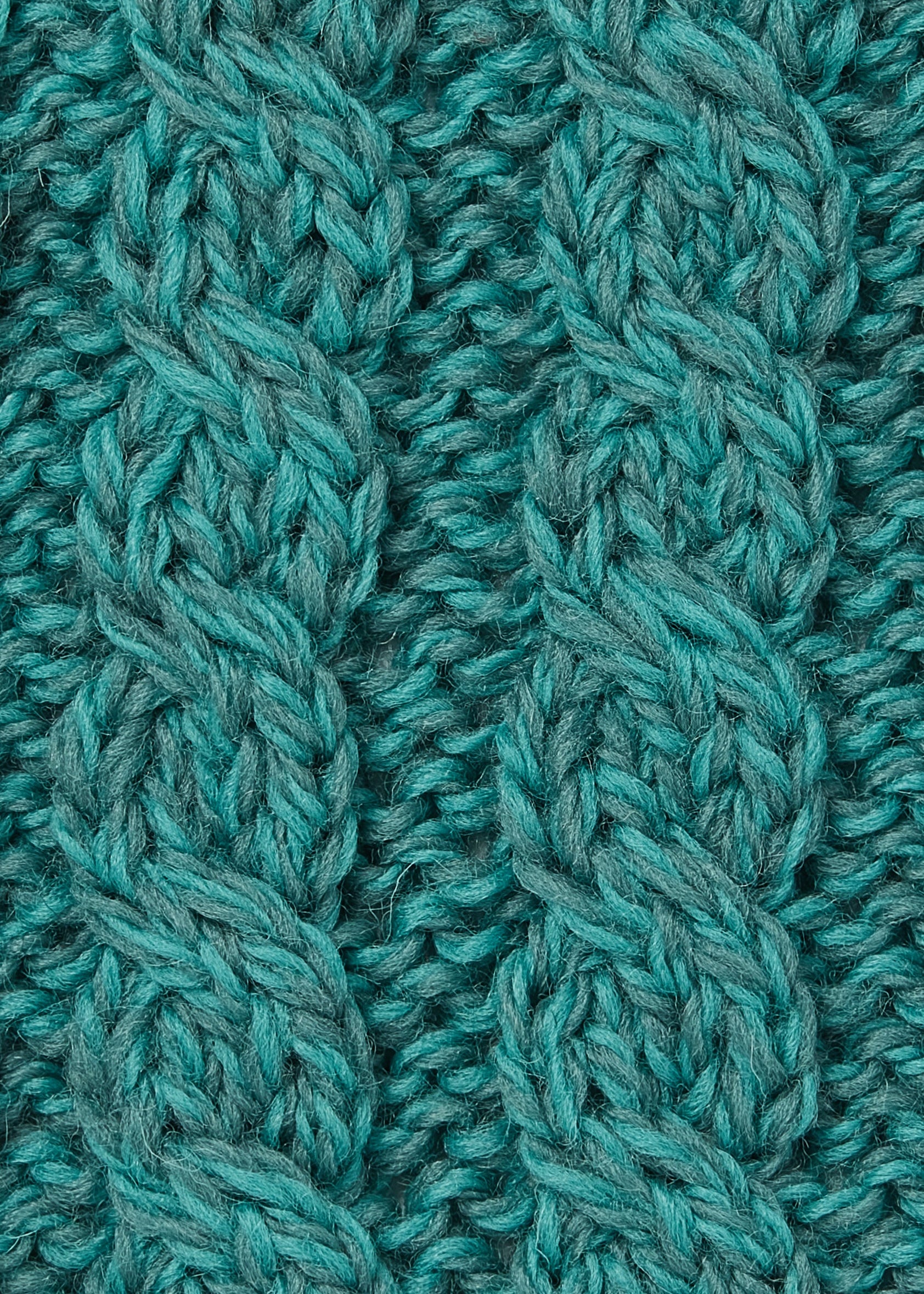 Ladies Merino Cropped Classic Aran Cardigan | Teal