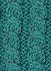Ladies Merino Cropped Classic Aran Cardigan | Teal
