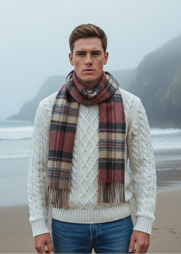 John Hanly Lambswool Scarf | Check