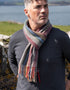 John Hanly Lambswool Scarf | Red Mustard Stripe