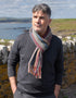 John Hanly Lambswool Scarf | Red Mustard Stripe