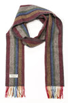 John Hanly Lambswool Scarf | Red Mustard Stripe