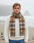 John Hanly Lambswool Scarf | Silver Grey Plaid