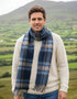 John Hanly Lambswool Scarf | Navy Orange Check