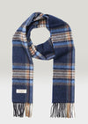 John Hanly Lambswool Scarf Navy Orange