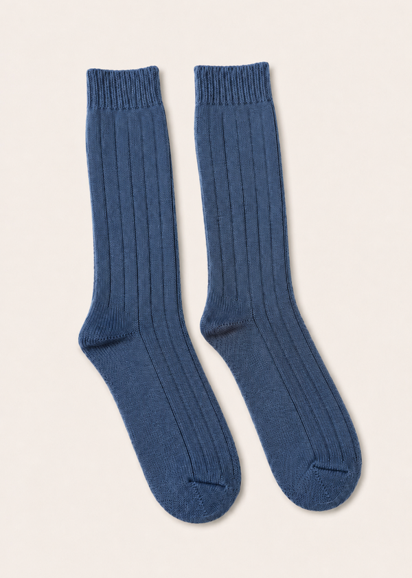 Wild Donegal Cashmere Blend Socks | Denim
