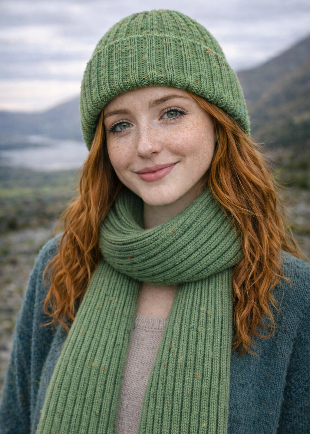 Fisherman Donegal Fleck Wool Scarf | Green