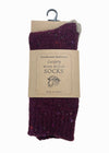 Tricolor 100% Merino Wool Socks | Burgandy