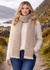 Mucros Aran Scarf | Merino Wool Alpaca Scarf | Oatmeal Mix