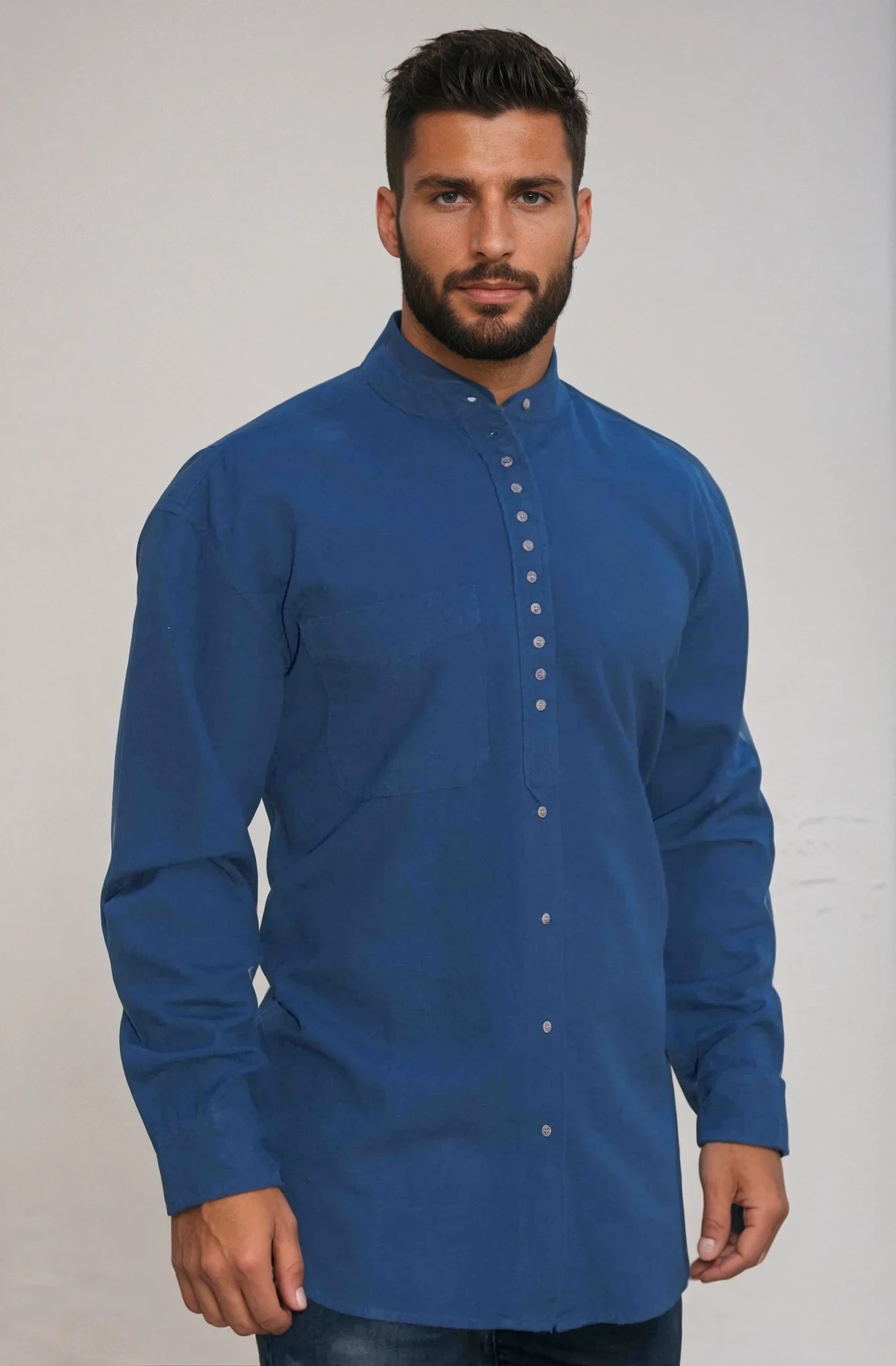 Civilian Men's Grandfather Shirt | Navy