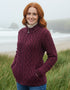 Aran Crafts Plated Zip Cardigan | Purple