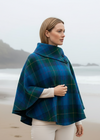 Mucros Poncho | Green Blue Check