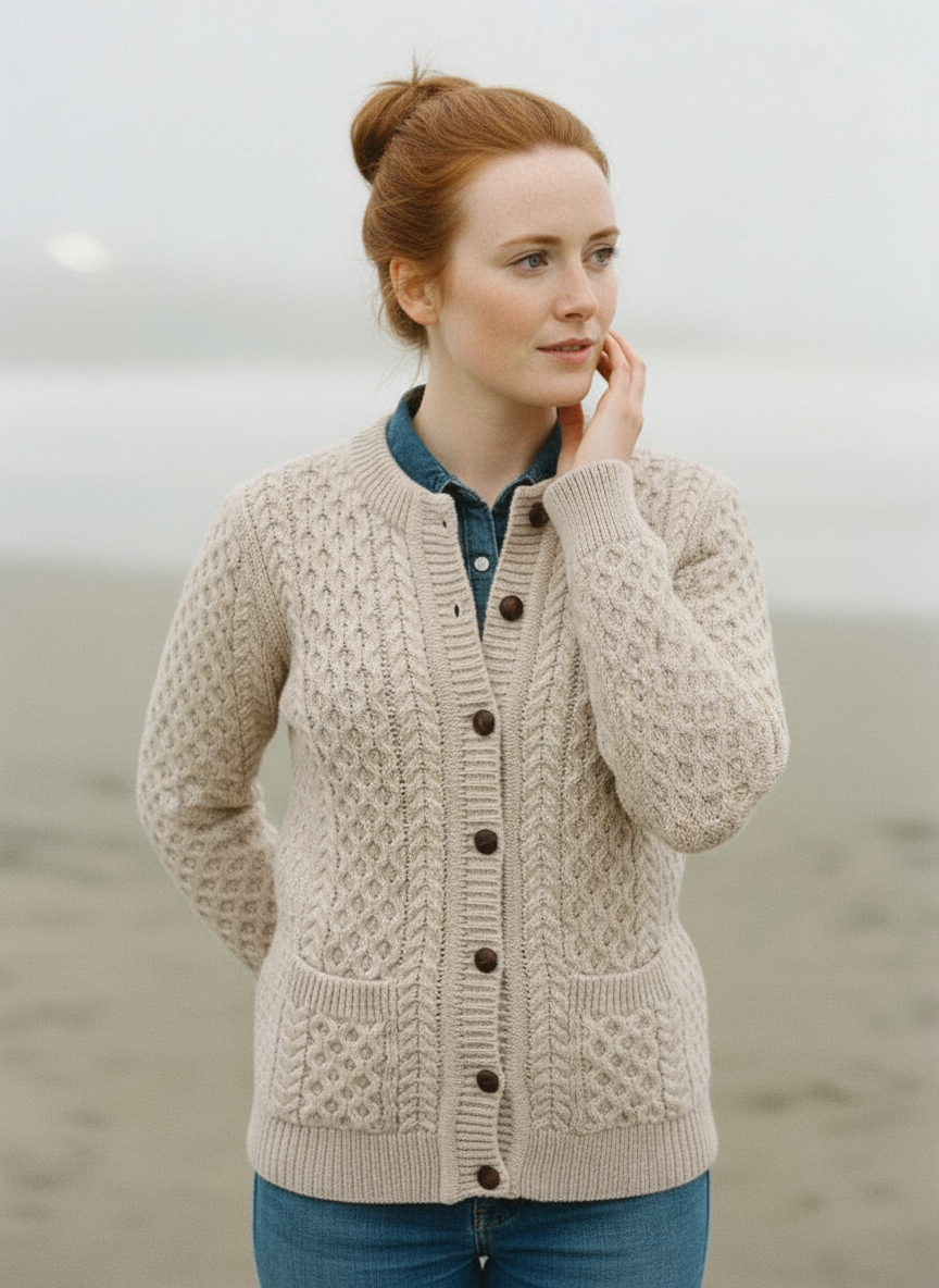 Aran Lumber Cardigan | Parsnip