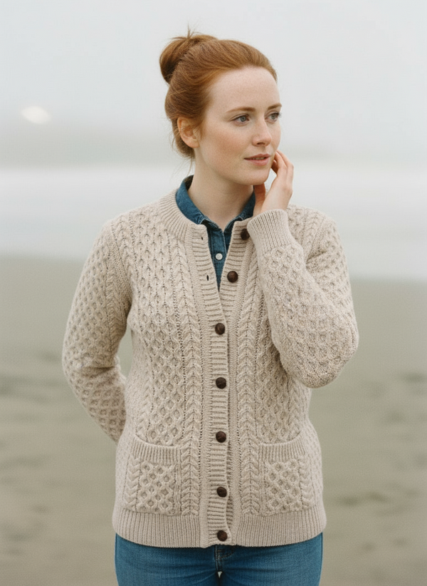 Aran Lumber Cardigan | Parsnip
