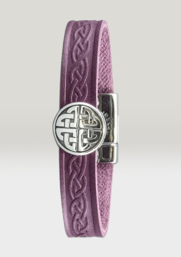 Knot Purple Celtic Cuff Leather Bracelet