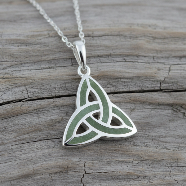 Silver Connemara Marble Trinity Necklace