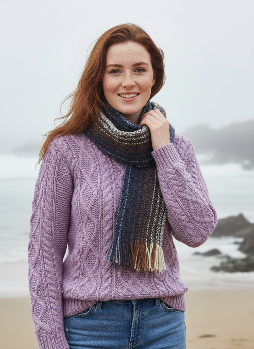 Mucros Skellig Scarf | Blue Navy