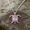 October Turtle Birthstone Pendant With Swarovski Crystals