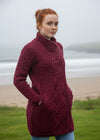 Aran Crafts Cable Knit Side Zip Coat