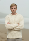 Aran Crew Neck Merino Sweater | Natural