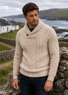 Aran Merino Wool Shawl Neck Sweater | Parsnip