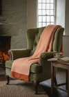 Foxford Merino Wool Throw | Coral/Champagne