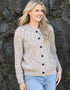 Ladies Aran Cardigan | Flecked Cream