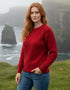 Ladies Slim-Fit Aran Sweater | Red