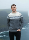 Men's Aran Fairisle Sweater | Slate