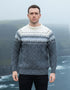 Men's Aran Fairisle Sweater | Slate