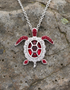 Juli-Geburtsstein-Anhänger mit Schildkröte und Swarovski-Kristallen