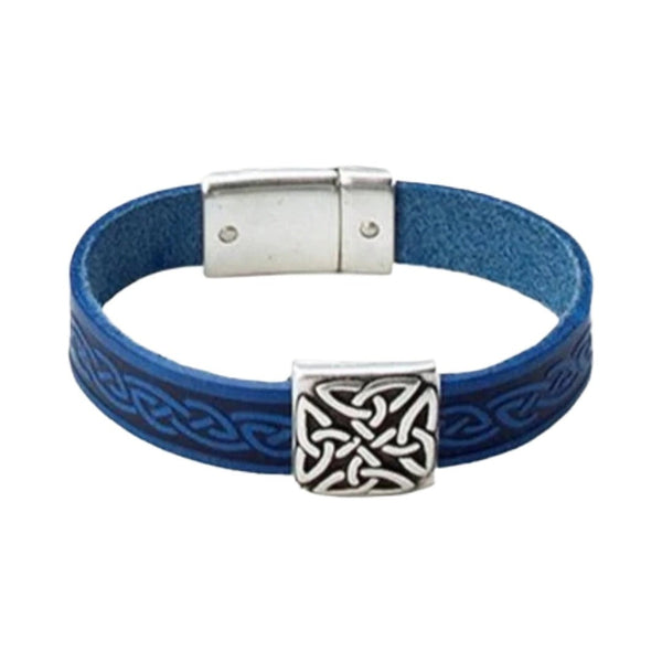 Braden Blue Celtic Cuff Leather Bracelet