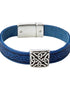 Braden Blue Celtic Cuff Leather Bracelet