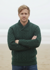 Aran Bunratty Shawl Collar Sweater | Green