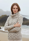 Aran Cowl Neck Chunky Sweater | Oatmeal