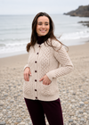 Aran Lumber Cardigan | 100% Merino Wool | Parsnip