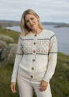 Aran Merino Woll-Zopfstrickjacke | Natur