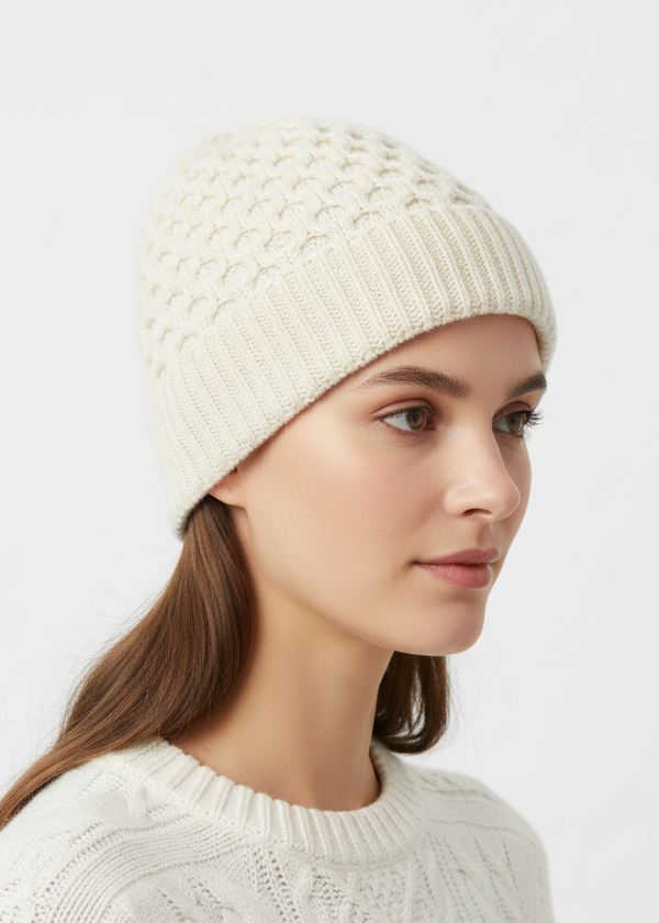 Aran Merino Wool Hat - Natural