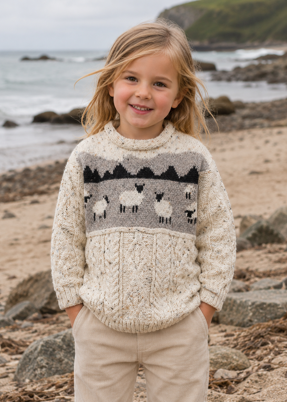 Kids Sheep Aran Sweater