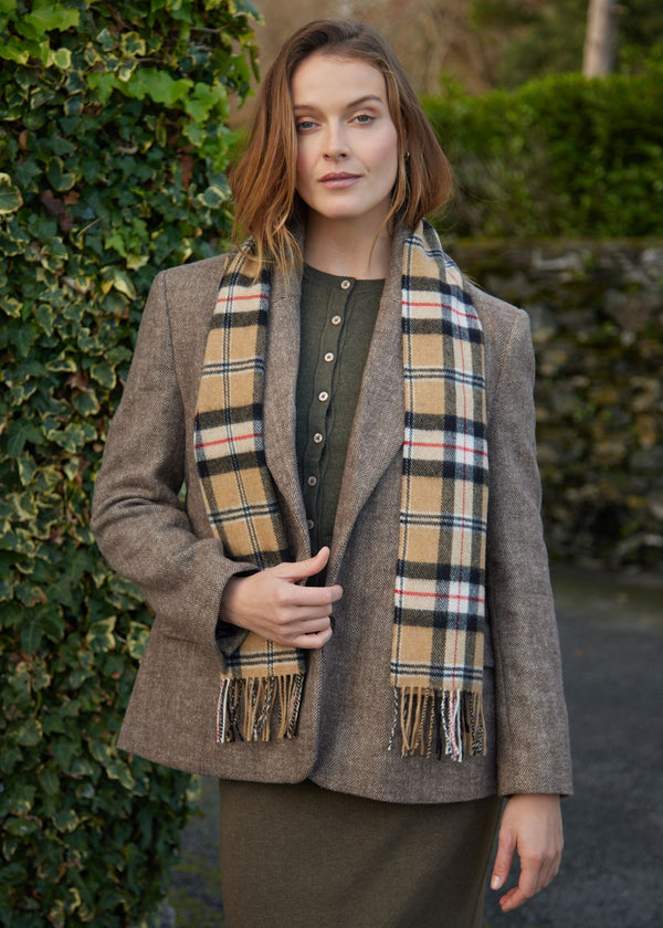 John Hanly Lambswool Scarf Merrick Tartan