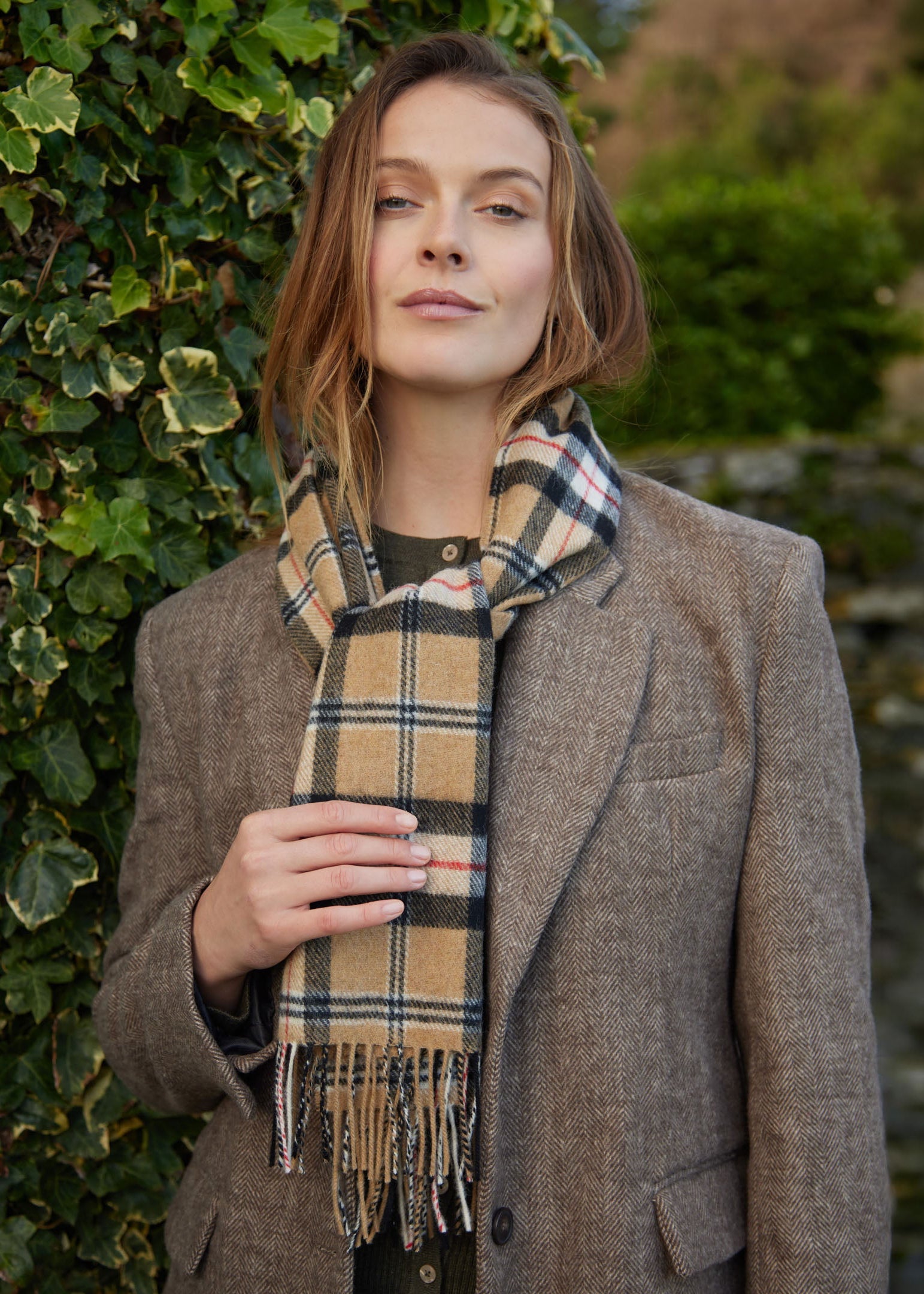 John Hanly Lambswool Scarf Merrick Tartan