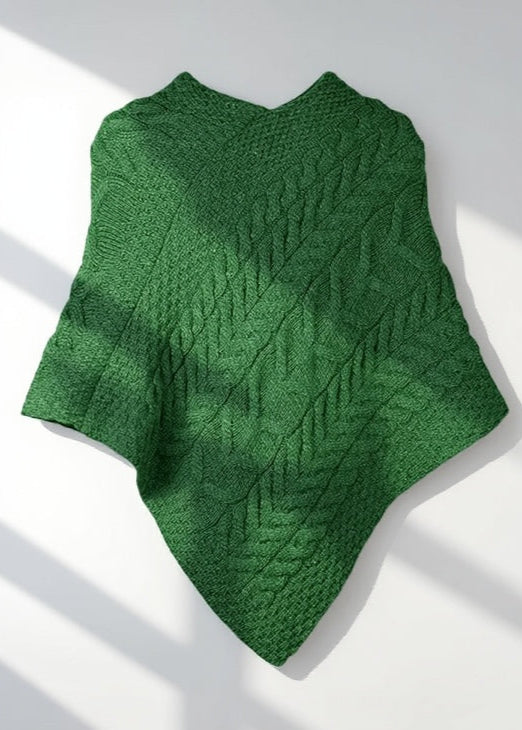 Aran Super Soft Poncho | Emerald Green