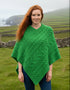 Aran Super Soft Poncho | Green - Clearance