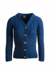 A‎ran ‎Butt‎on Up ‎Cable Knit Cardigan - Atlantic