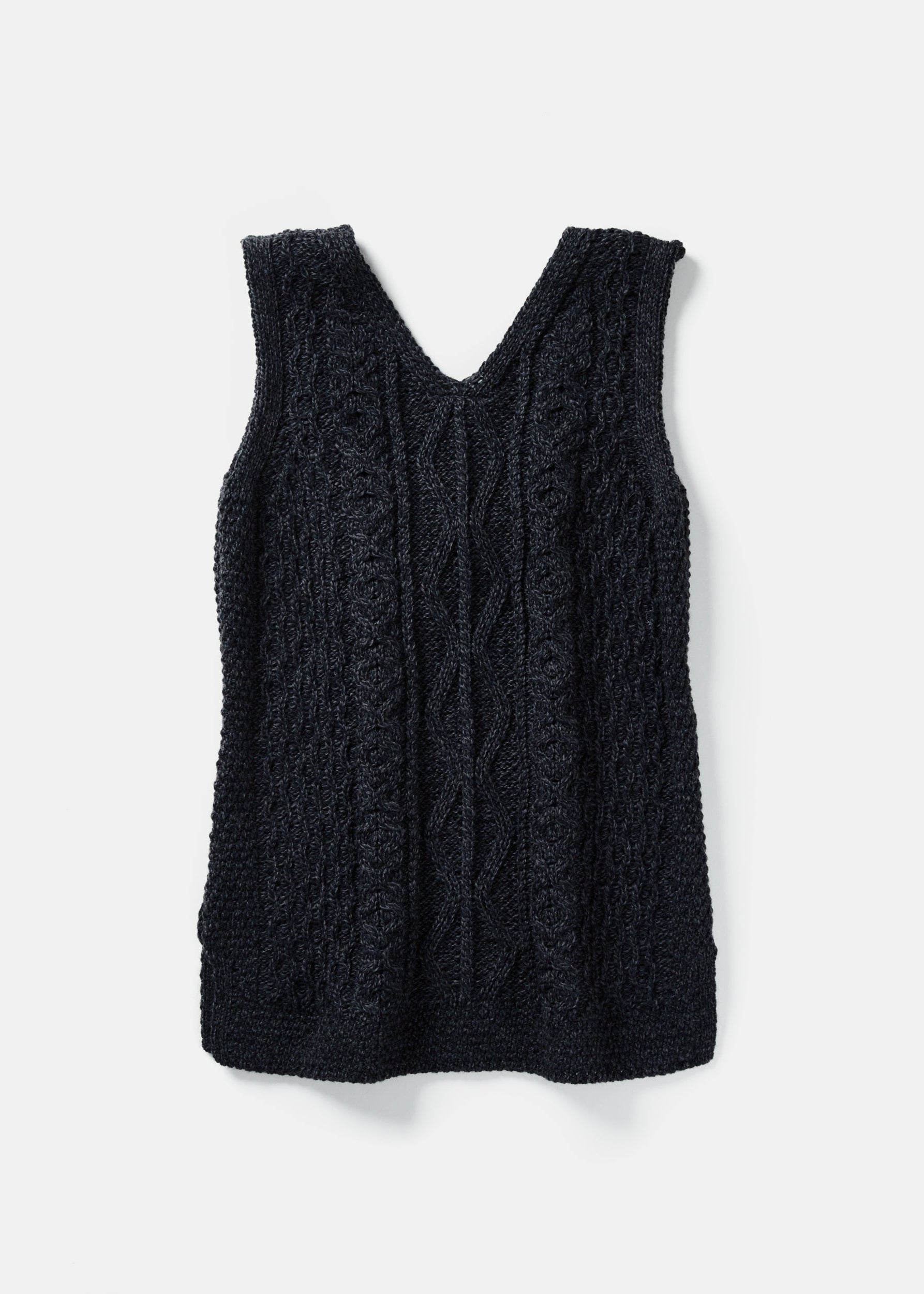 Aran Ladies Vest | Charcoal
