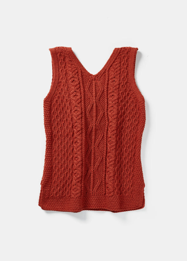 Aran Ladies Vest | Orange