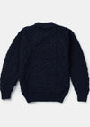 Unisex Aran Wool Sweater | Navy