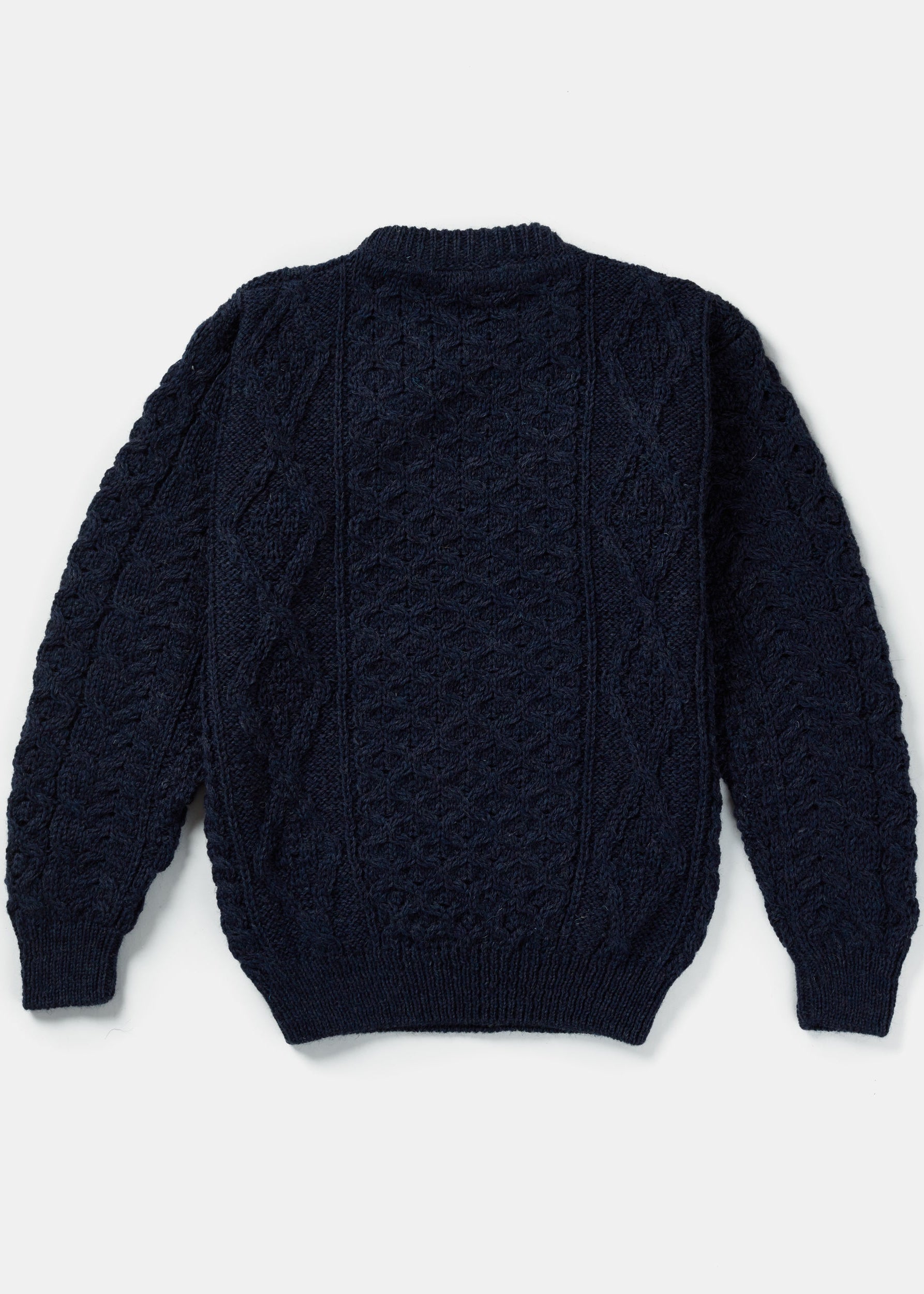 Aran Wool Sweater | Navy - Clearance